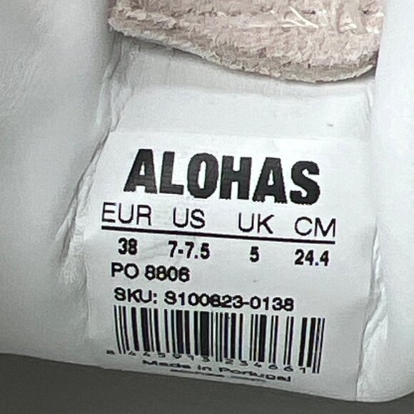 Alohas Crochet Lace Trim Sneakers Ivory Suede Shoes Women Size 38 - Picture 8 of 9